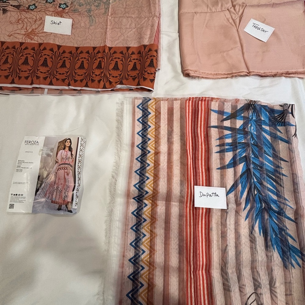 Pakistani/indian feroza Multicolor Dupatta Set